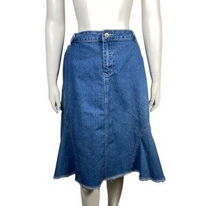 Denim Flared A Line Skirt Womens Size 24W Cato Woman Blue Cotton Stretch